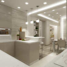 Дизайн-проект 3-х комнатной квартиры-студии ЖК Адмиральский