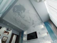 Спальня фреской на потолке